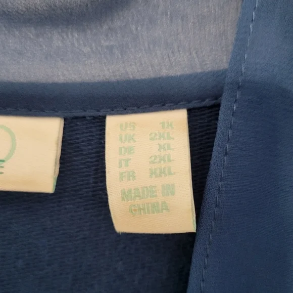 LOGO Lounge by Lori Goldstein Blue Soft Knit Open Front Waterfall Cardigan Sz 1X - Picture 5 of 12